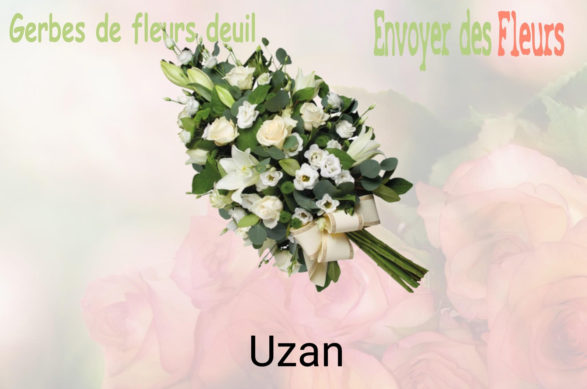 Gerbe de fleurs de deuil livrée à Uzan